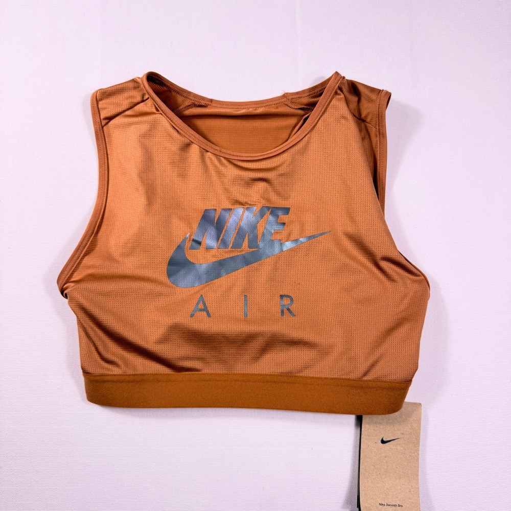 NEW Nike Air Dri FIT Swoosh Sports Bra Copper Brown Small NWT
